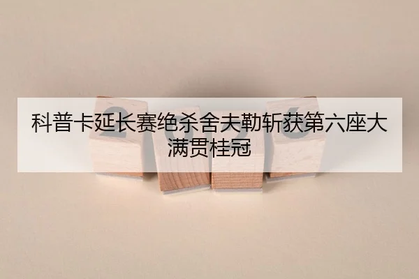 科普卡延长赛绝杀舍夫勒斩获第六座大满贯桂冠